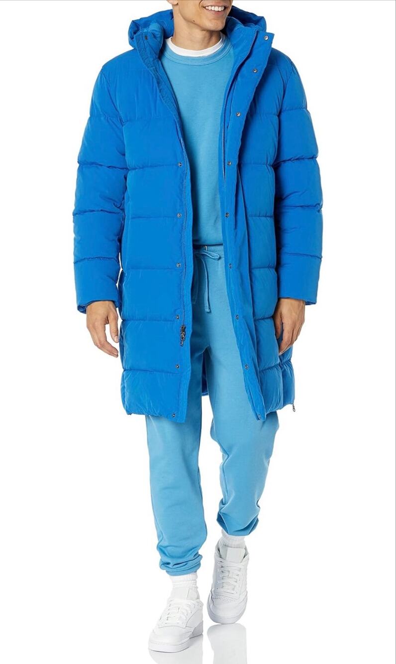 Mens Hooded Long Puffer Coat Bog & Tall 6XL - BB7